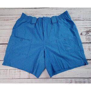 AFTCO Cargo Shorts Mens 40 Blue Fishing Outdoor Pockets 8" Elastic Waist Hike